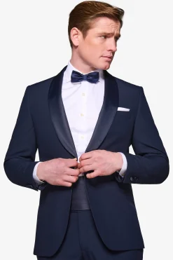 Abito smoking rever sciallato blu