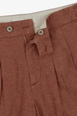 Bermuda melange misto lino mattone