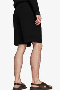 Bermuda misto lino nero "Volume"