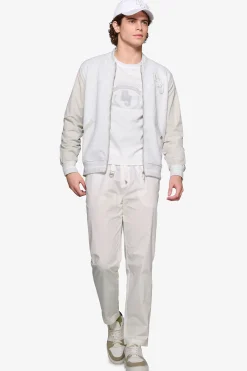 Bomber corto bimaterico DNJ grigio melange