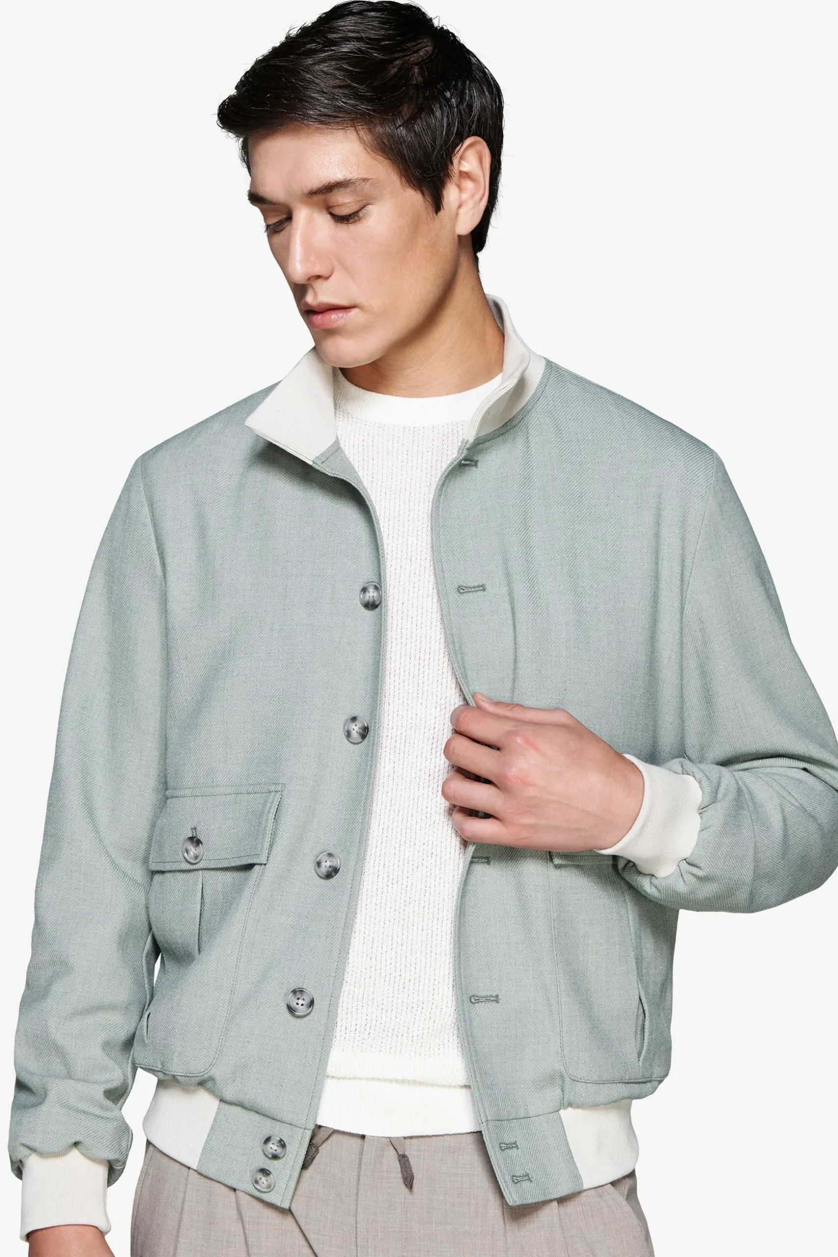 Bomber corto salvia