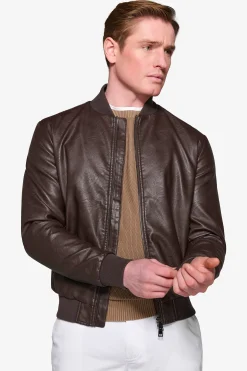 Bomber in ecopelle moro