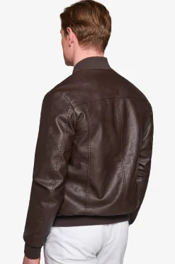 Bomber in ecopelle moro