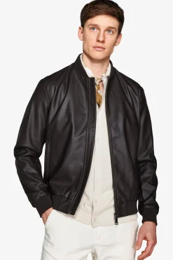 Bomber in ecopelle moro