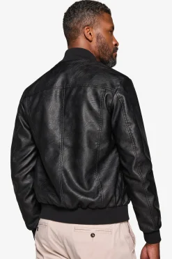 Bomber in ecopelle nero