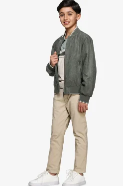 Bomber in ecosuede traforato verde Kids