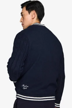 Bomber in maglia blu DNJ