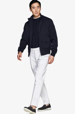 Bomber jersey piquet blu