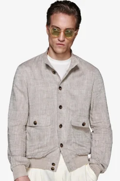 Bomber misto lino tortora