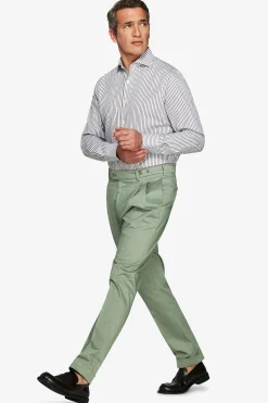 Camicia a righe fine verde