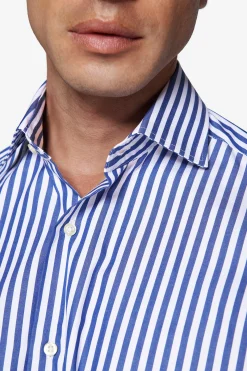 Camicia a righe medie indaco slim