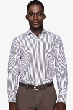 Camicia a righe operata moro