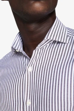 Camicia a righe operata moro