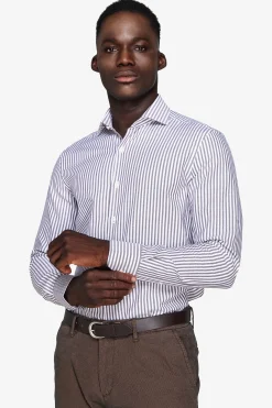 Camicia a righe operata moro