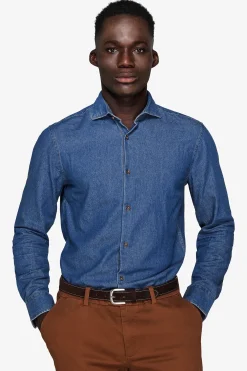 Camicia denim lavaggio scuro chambray