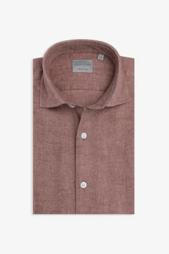 Camicia effetto flanella spigata coccio