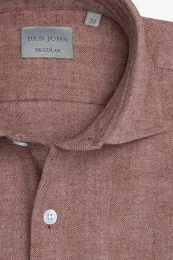 Camicia effetto flanella spigata coccio