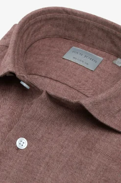 Camicia effetto flanella spigata coccio
