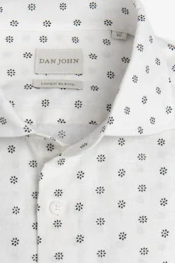 Camicia fantasia fiore bianca