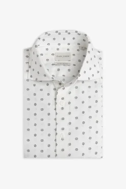 Camicia fantasia fiore bianca