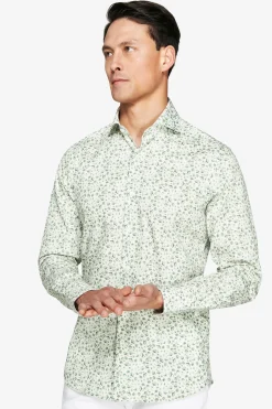 Camicia fantasia floreale salvia