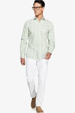 Camicia fantasia floreale salvia