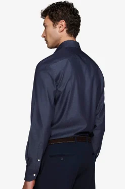 Camicia gabardina effetto denim slim