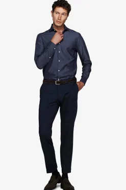Camicia gabardina effetto denim slim