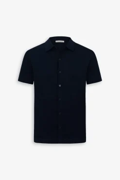 Camicia in maglia maniche corte navy