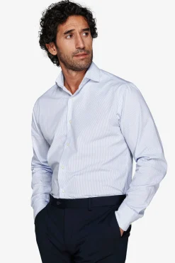 Camicia micro righe azzurra