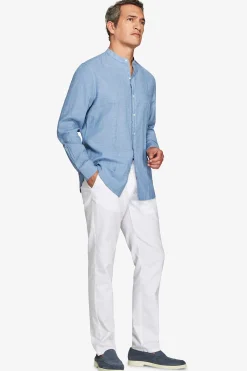 Camicia misto lino coreana avion