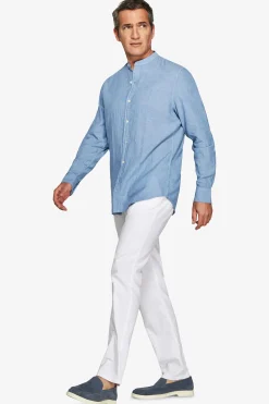 Camicia misto lino coreana avion