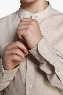 Camicia misto lino coreana beige Kids