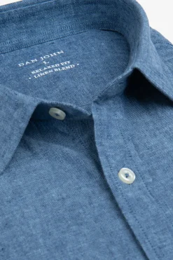 Camicia misto lino denim
