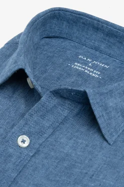 Camicia misto lino denim