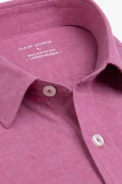 Camicia misto lino fragola