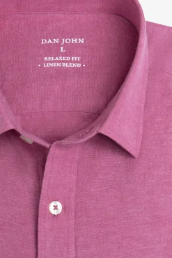 Camicia misto lino fragola