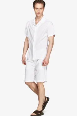 Camicia misto lino hawaiana bianca