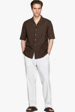 Camicia misto lino hawaiana moro "Volume"