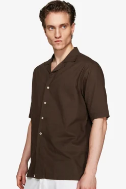 Camicia misto lino hawaiana moro 