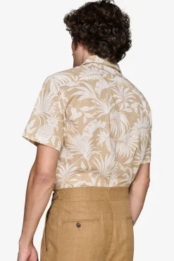 Camicia misto lino hawaiana sabbia