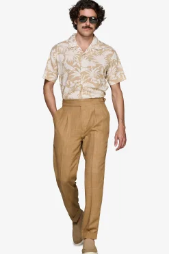 Camicia misto lino hawaiana sabbia