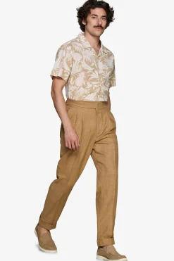 Camicia misto lino hawaiana sabbia