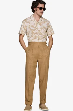 Camicia misto lino hawaiana sabbia