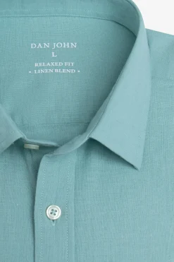 Camicia misto lino menta