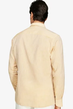 Camicia misto lino relaxed gialla
