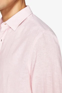 Camicia misto lino relaxed rosa