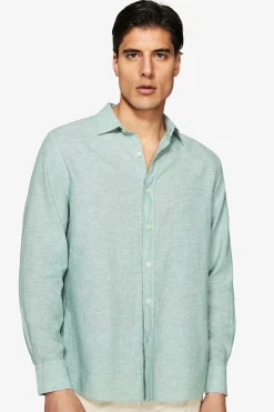 Camicia misto lino relaxed salvia