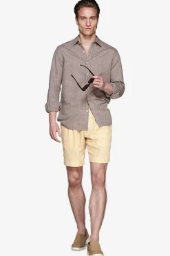 Camicia misto lino relaxed tortora