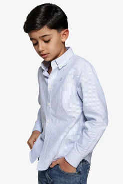 Camicia oxford a righe celeste Kids